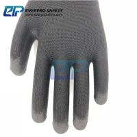 EN388 3121 safe hand black pu coated gloves