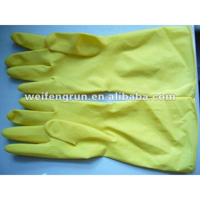 unlined/flock lined dish washing household gloves/thick rubber gloves